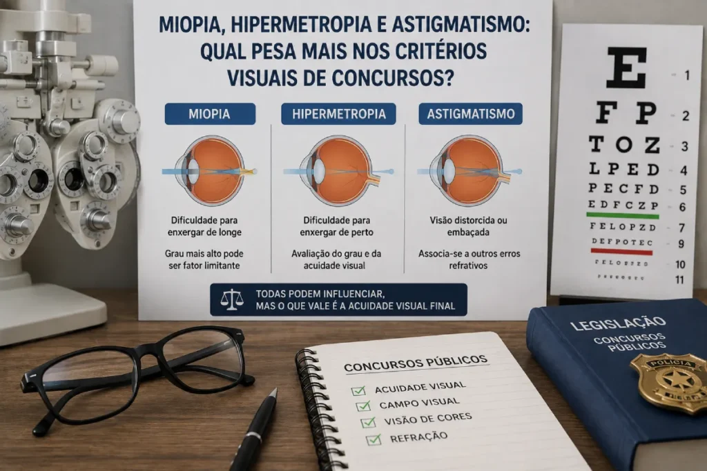 Miopia, Hipermetropia e Astigmatismo: Qual Pesa Mais nos Critérios Visuais de Concursos? 1 Miopia, Hipermetropia e Astigmatismo: Qual a Diferença?